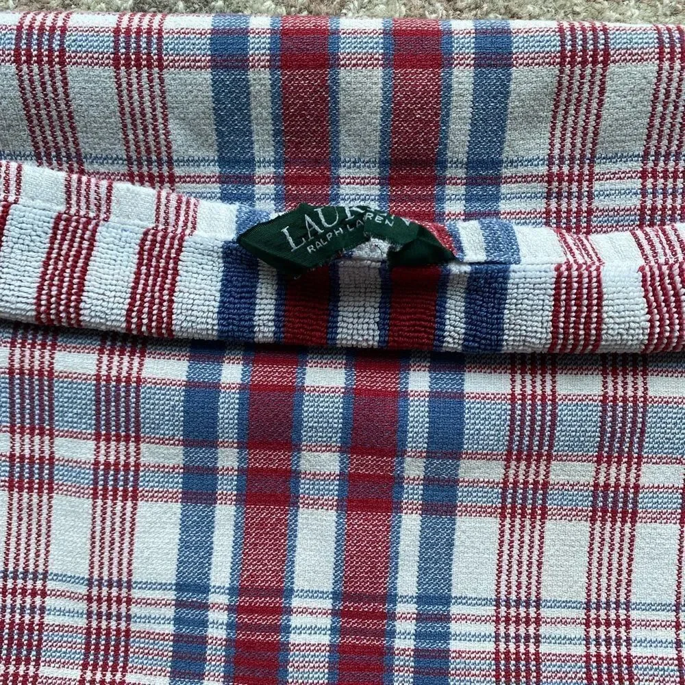 Ralph Lauren Plaid over Striped Hand Towel